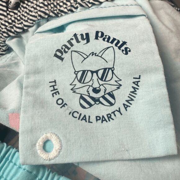 Party Pants Men's Party Pixel Drawstring Swim Shorts Multicolor Size Large - Picture 6 of 9